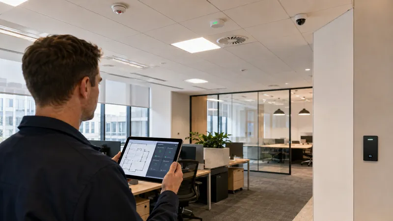 Ofis binasında akıllı güvenlik sistemi kontrolü