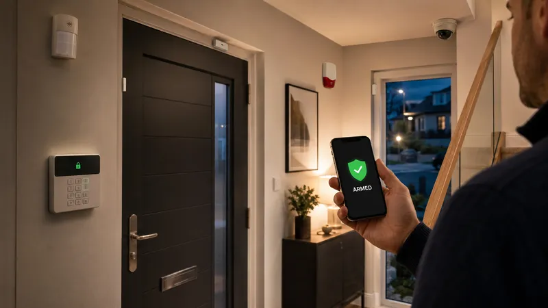 Konut girişinde akıllı alarm sistemi